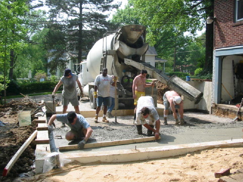 House Addition 2003 May 9 pouring garage floor.jpg